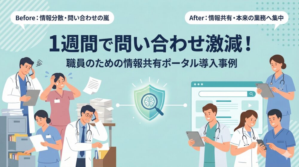 1週間で院内の問い合わせが激減。職員のための情報共有ポータルサイト導入事例